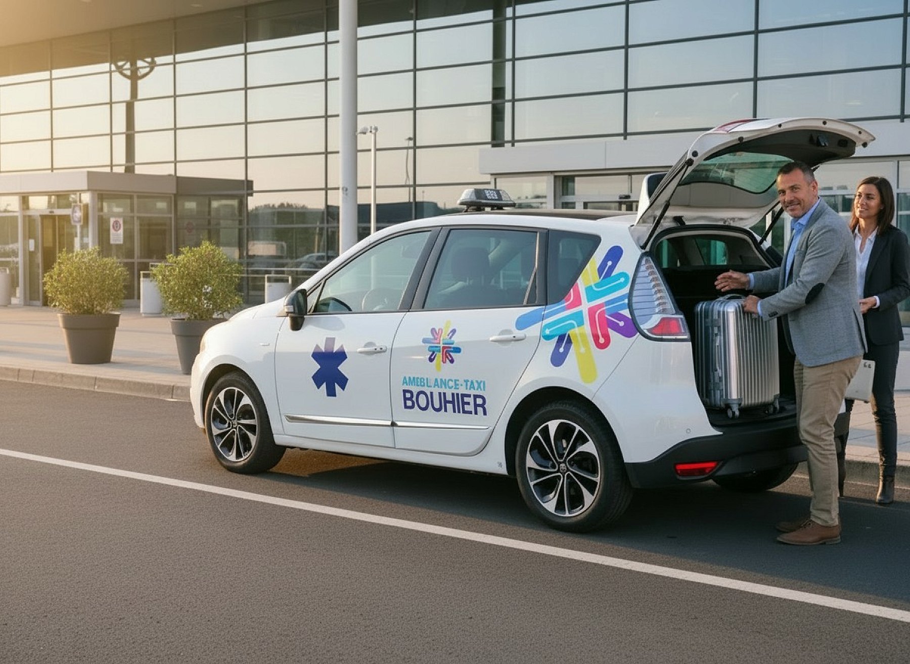 Transfert gare et aéroport avec le taxi Bouhier, prise en charge des bagages