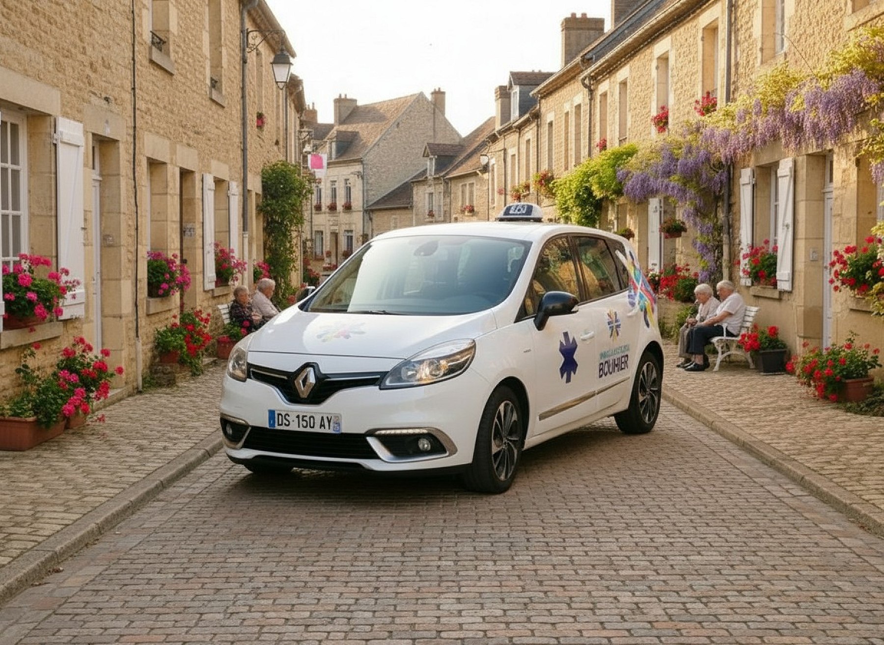 Véhicule Bouhier en course dans un village du Sud-Vendée